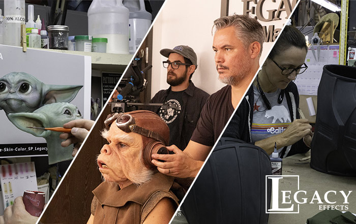 The Legacy Effects team working on the Mandalorian