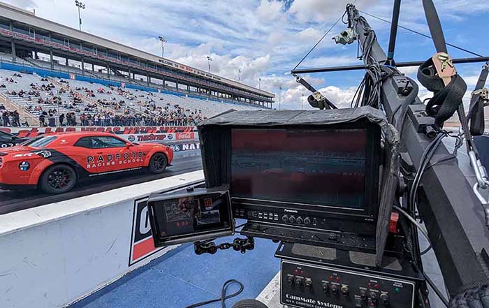 Jib crane equipment on-site at the Las Vegas Motor Speedway